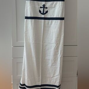 Pottery Barn- Navy and White Nautical Theme Shower Curtain and Knot Rings
